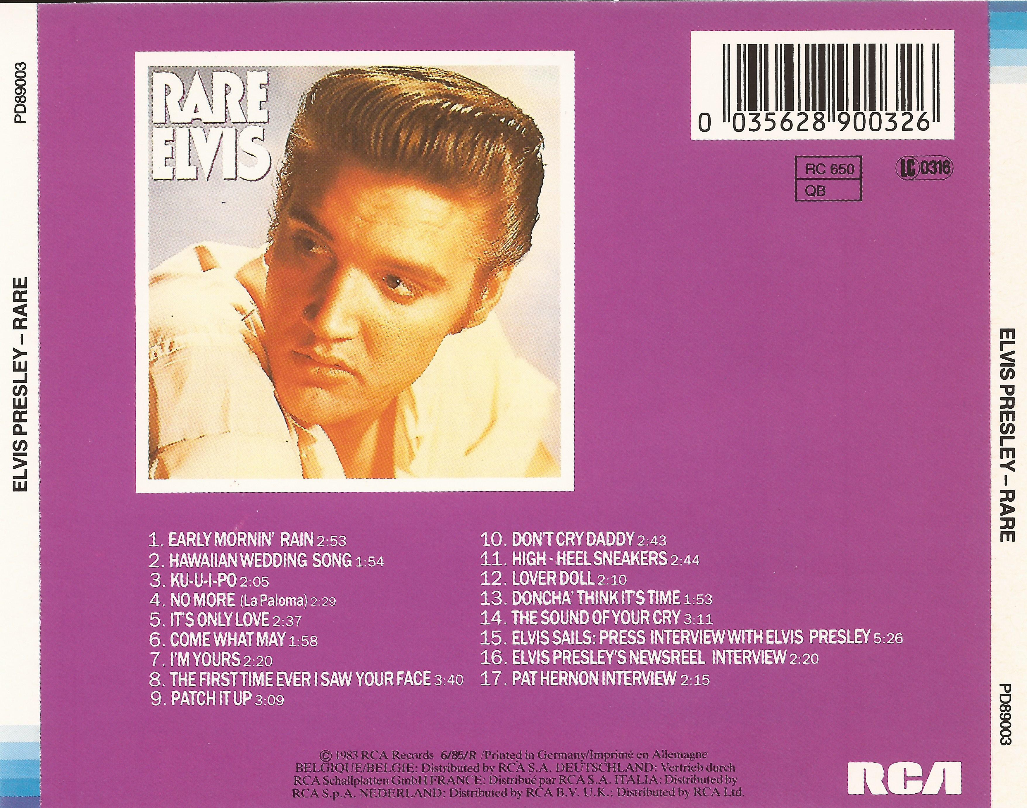 Elvis Presley  Rare Elvis : Back